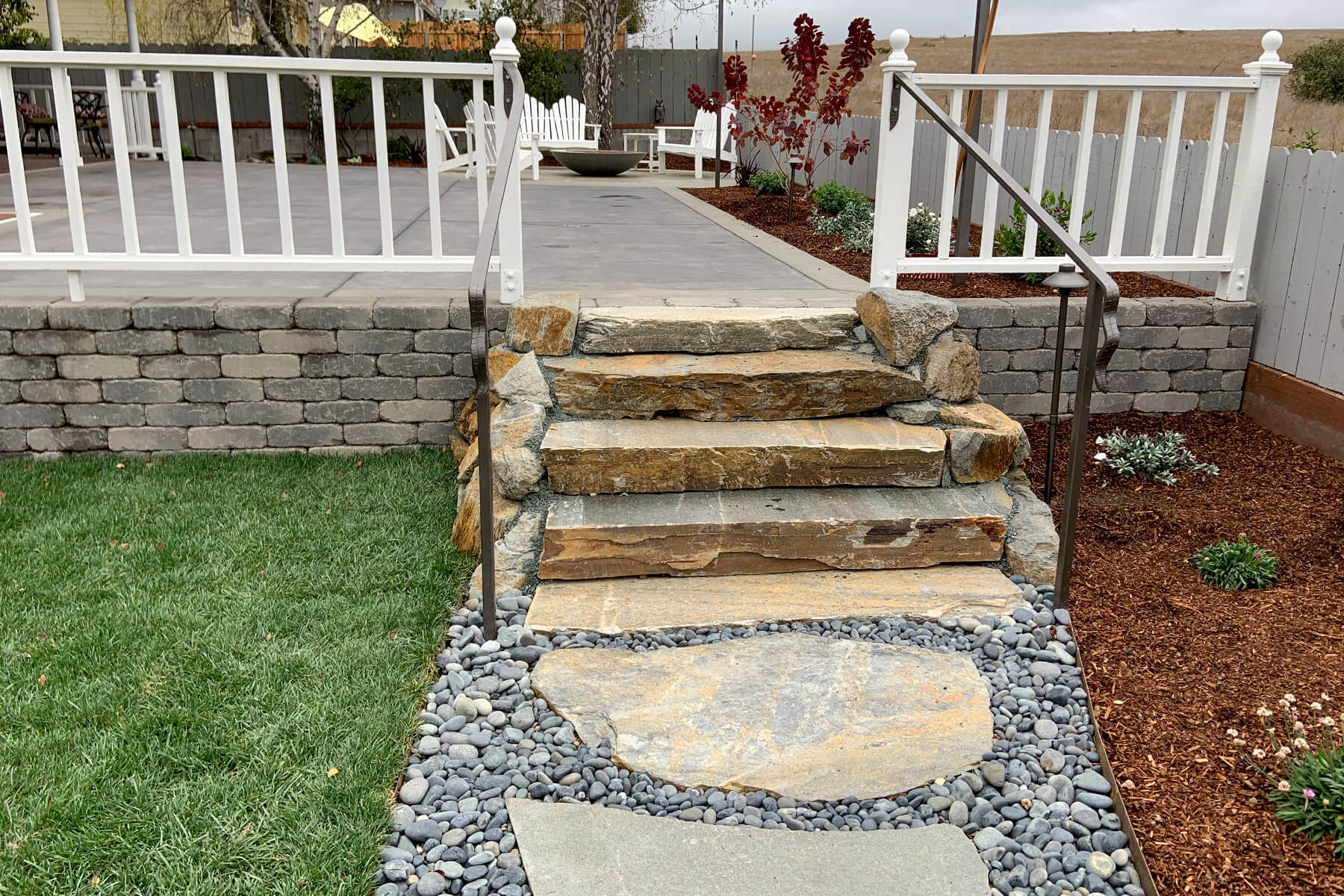 stone and gravel pathway and stairs