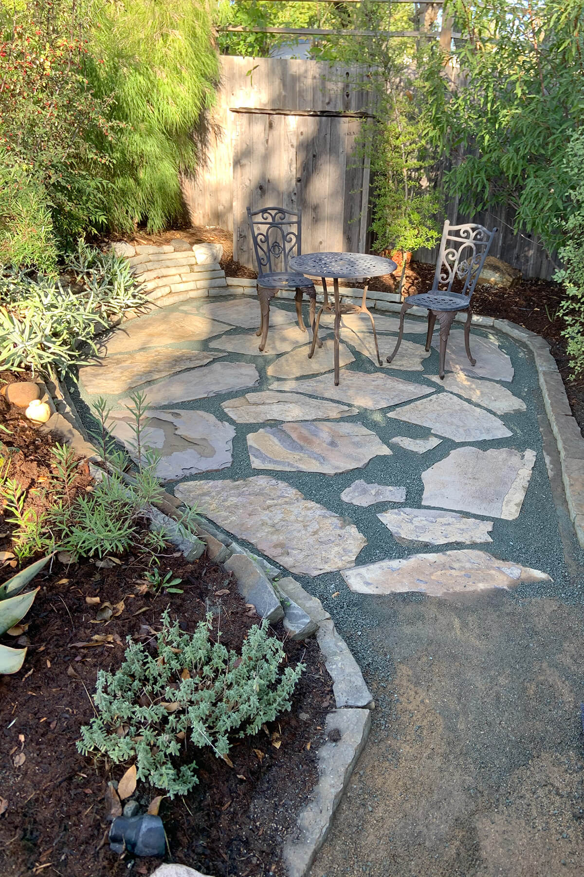 flagstone seating area